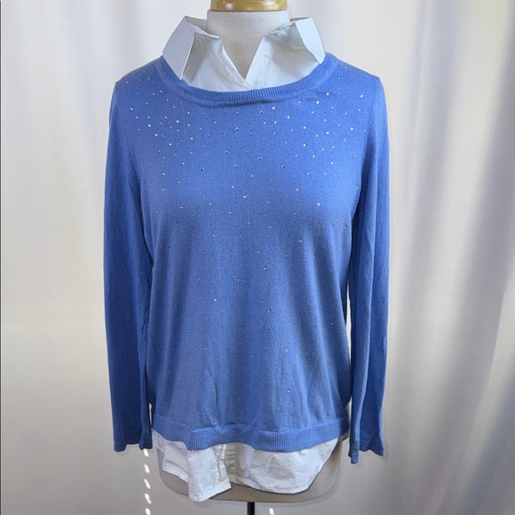 Chico's Sweaters - Chico's Blue Sparkle Sweater, Chico's Size 2 or Sz 12 or Large